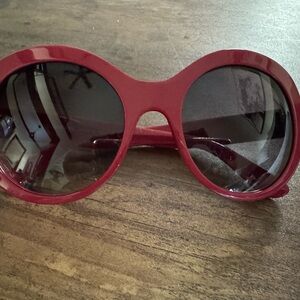 Dolce & Gabbana Red Round Sunglasses